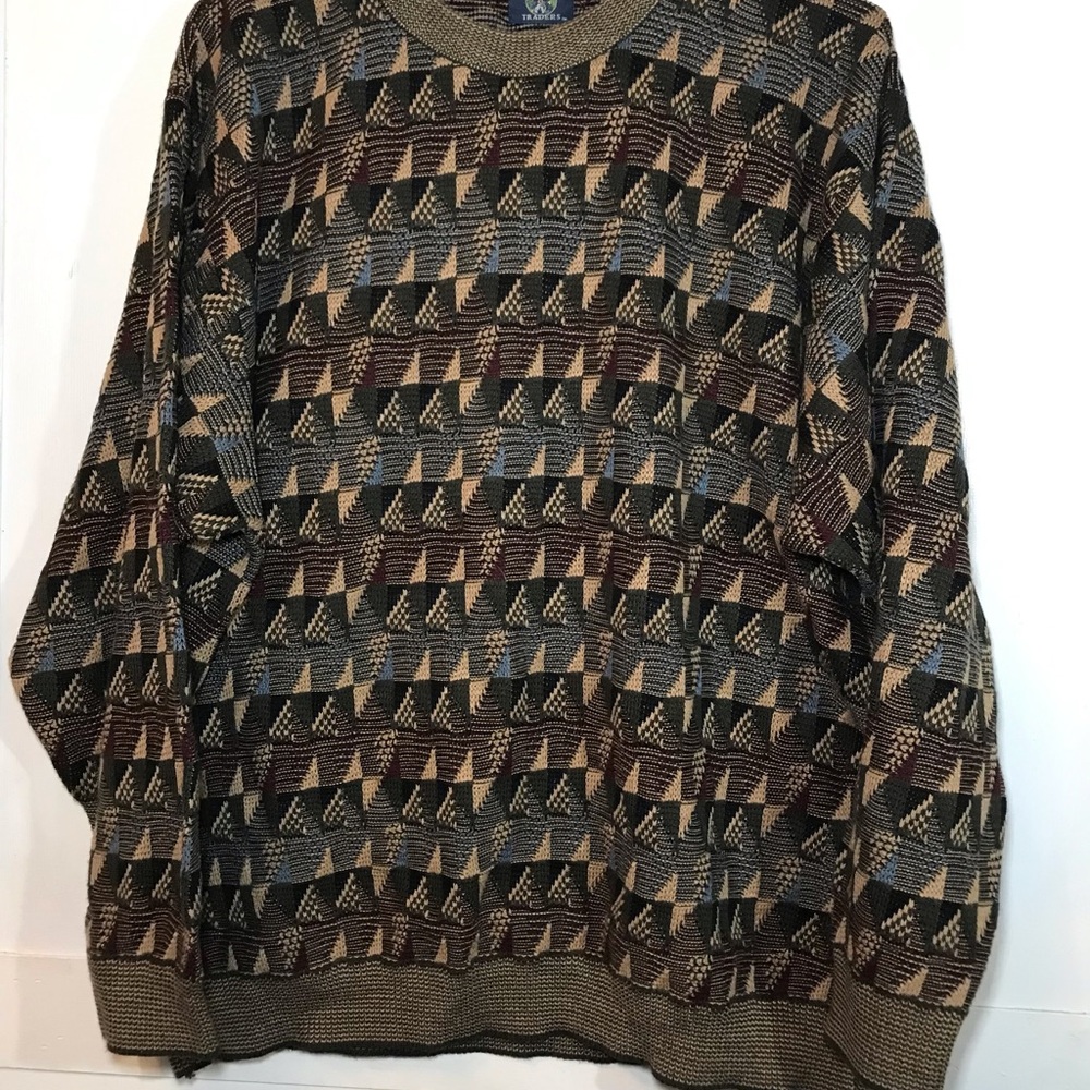 Men's Geometric Pattern Crewneck Sweater